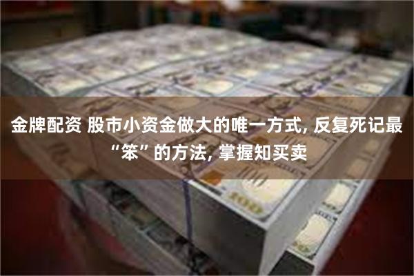金牌配资 股市小资金做大的唯一方式, 反复死记最“笨”的方法, 掌握知买卖
