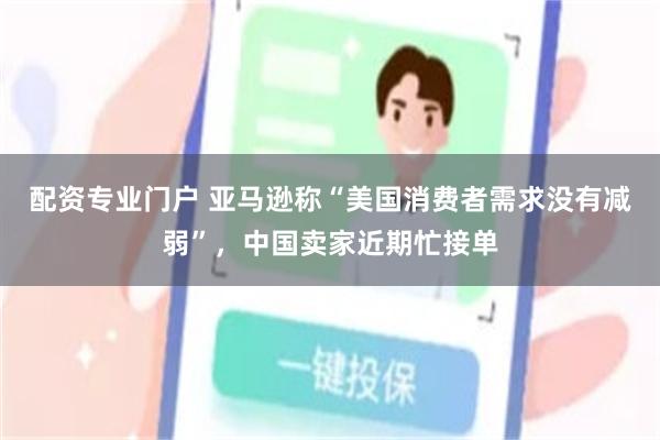 配资专业门户 亚马逊称“美国消费者需求没有减弱”，中国卖家近期忙接单