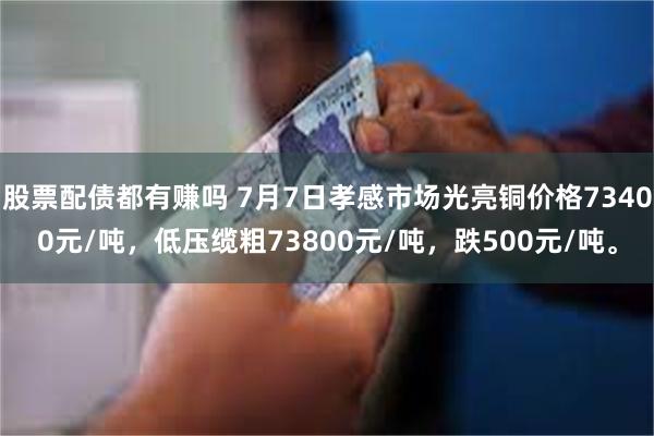 股票配债都有赚吗 7月7日孝感市场光亮铜价格73400元/吨，低压缆粗73800元/吨，跌500元/吨。