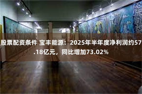 股票配资条件 宝丰能源：2025年半年度净利润约57.18亿元，同比增加73.02%