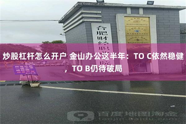炒股杠杆怎么开户 金山办公这半年:TO C依然稳健,TO B仍待破局