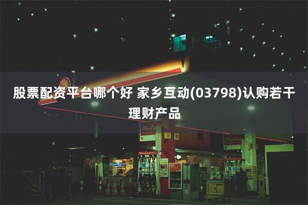 股票配资平台哪个好 家乡互动(03798)认购若干理财产品